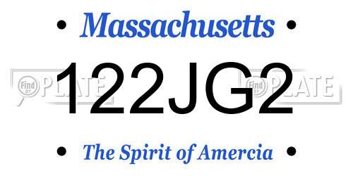 122JG2 Massachusetts License Plate