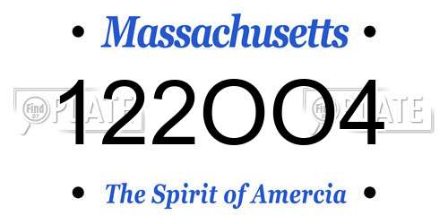122OO4 Massachusetts License Plate