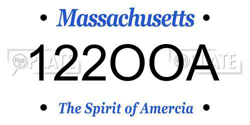 122OOA Massachusetts License Plate