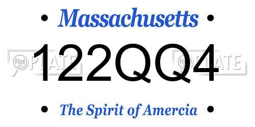 122QQ4 Massachusetts License Plate