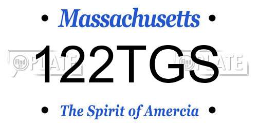 122TGS Massachusetts License Plate