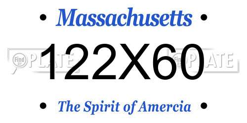 122X60 Massachusetts License Plate