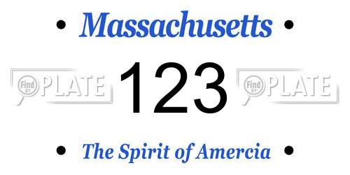 123 Massachusetts License Plate