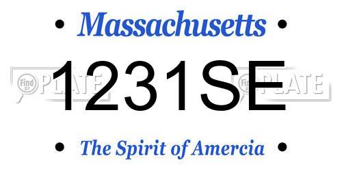 1231SE Massachusetts License Plate