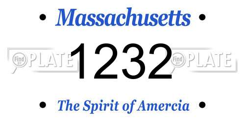 1232 Massachusetts License Plate