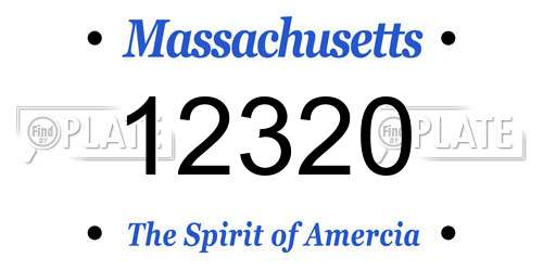 12320 Massachusetts License Plate