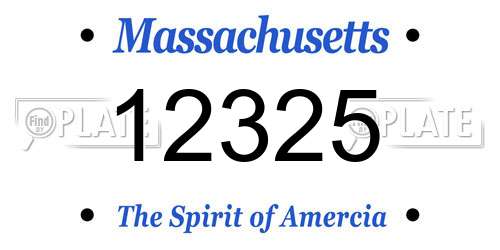 12325 Massachusetts License Plate
