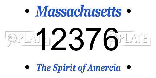 12376 Massachusetts License Plate