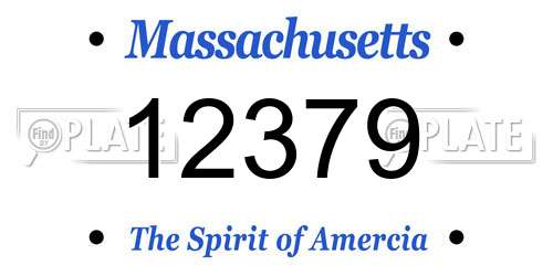 12379 Massachusetts License Plate