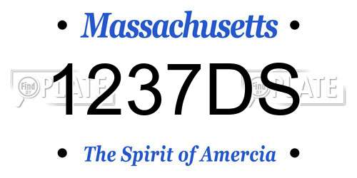 1237DS Massachusetts License Plate