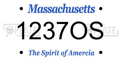 1237OS Massachusetts License Plate