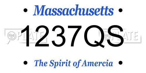1237QS Massachusetts License Plate