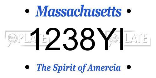 1238YI Massachusetts License Plate