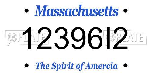 12396I2 Massachusetts License Plate