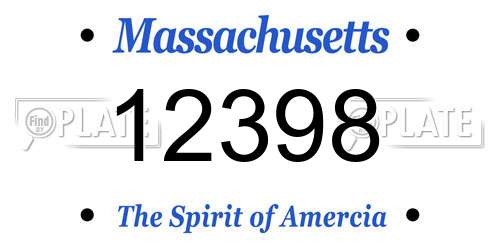 12398 Massachusetts License Plate
