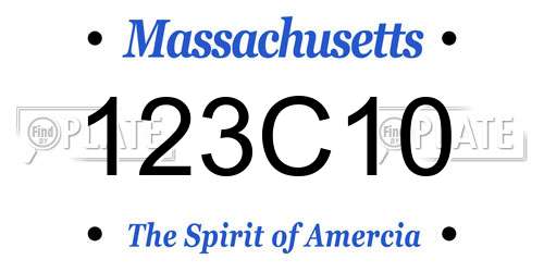 123C10 Massachusetts License Plate