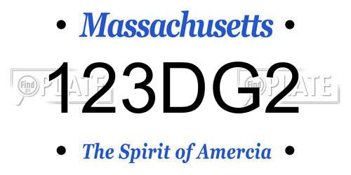 123DG2 Massachusetts License Plate