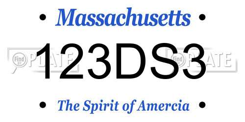 123DS3 Massachusetts License Plate