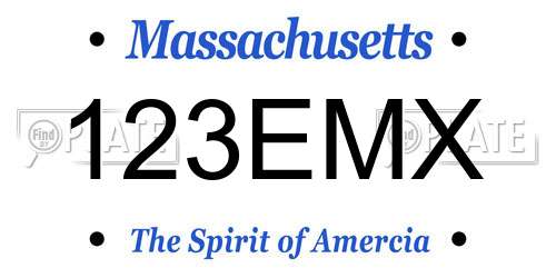 123EMX Massachusetts License Plate