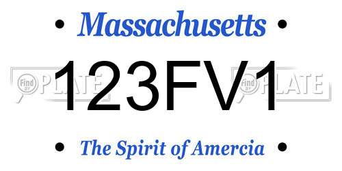 123FV1 Massachusetts License Plate