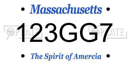123GG7 Massachusetts License Plate