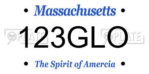 123GLO Massachusetts License Plate
