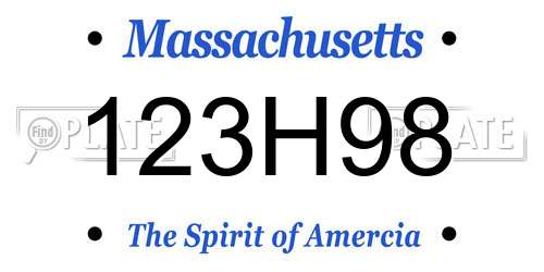 123H98 Massachusetts License Plate