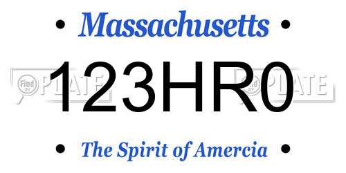 123HR0 Massachusetts License Plate