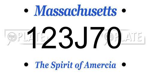 123J70 Massachusetts License Plate