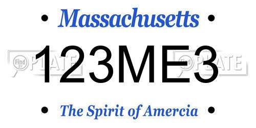 123ME3 Massachusetts License Plate