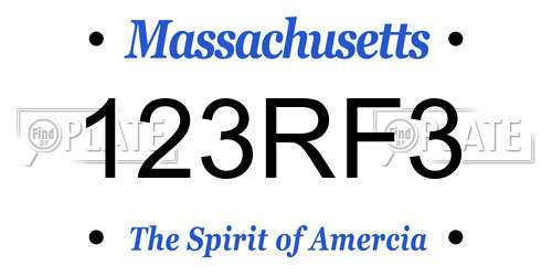 123RF3 Massachusetts License Plate
