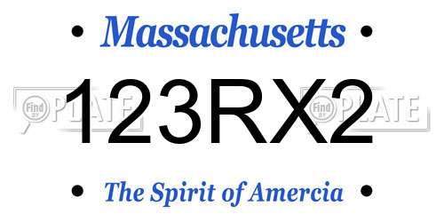 123RX2 Massachusetts License Plate