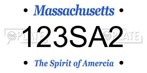 123SA2 Massachusetts License Plate