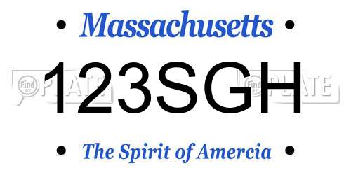 123SGH Massachusetts License Plate