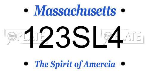 123SL4 Massachusetts License Plate