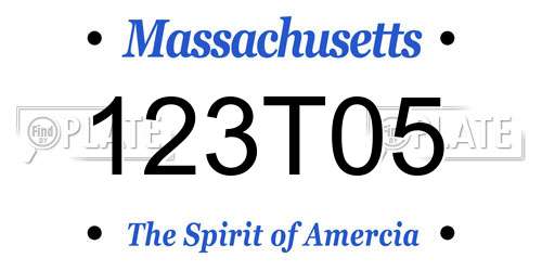 123T05 Massachusetts License Plate