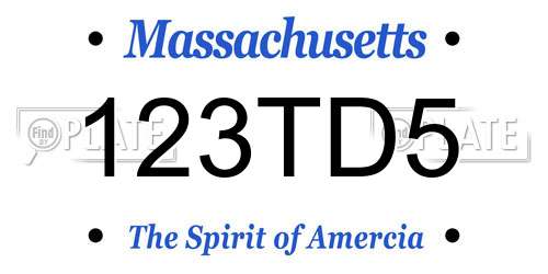 123TD5 Massachusetts License Plate
