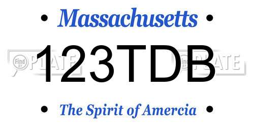 123TDB Massachusetts License Plate