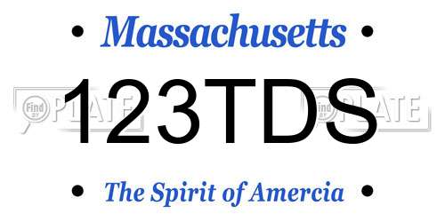 123TDS Massachusetts License Plate