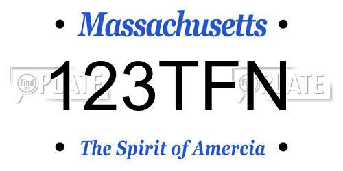 123TFN Massachusetts License Plate