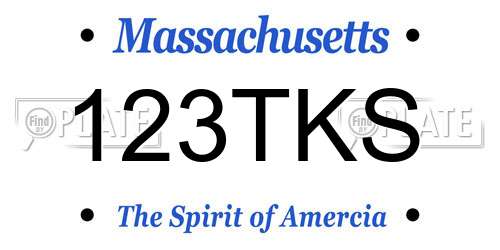 123TKS Massachusetts License Plate