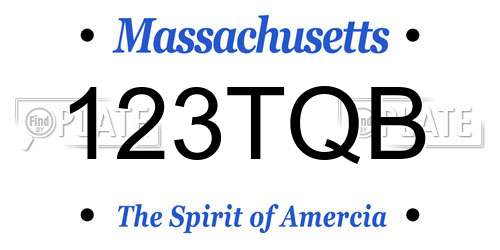123TQB Massachusetts License Plate