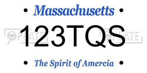 123TQS Massachusetts License Plate