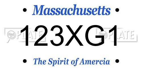 123XG1 Massachusetts License Plate