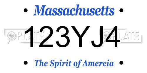 123YJ4 Massachusetts License Plate