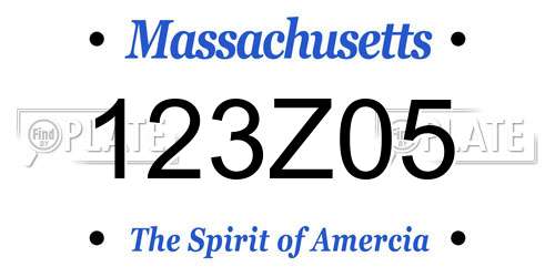 123Z05 Massachusetts License Plate
