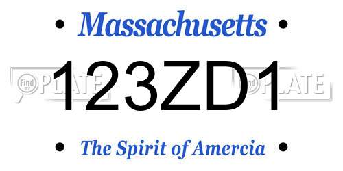 123ZD1 Massachusetts License Plate