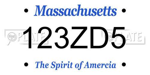 123ZD5 Massachusetts License Plate
