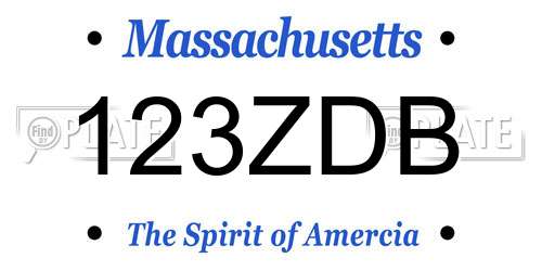 123ZDB Massachusetts License Plate