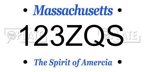 123ZQS Massachusetts License Plate